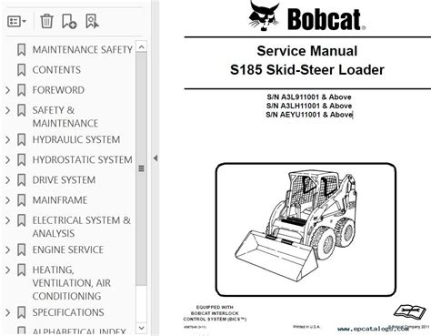 bobcat skid steer s185 service manual|bobcat s185 steer for sale.